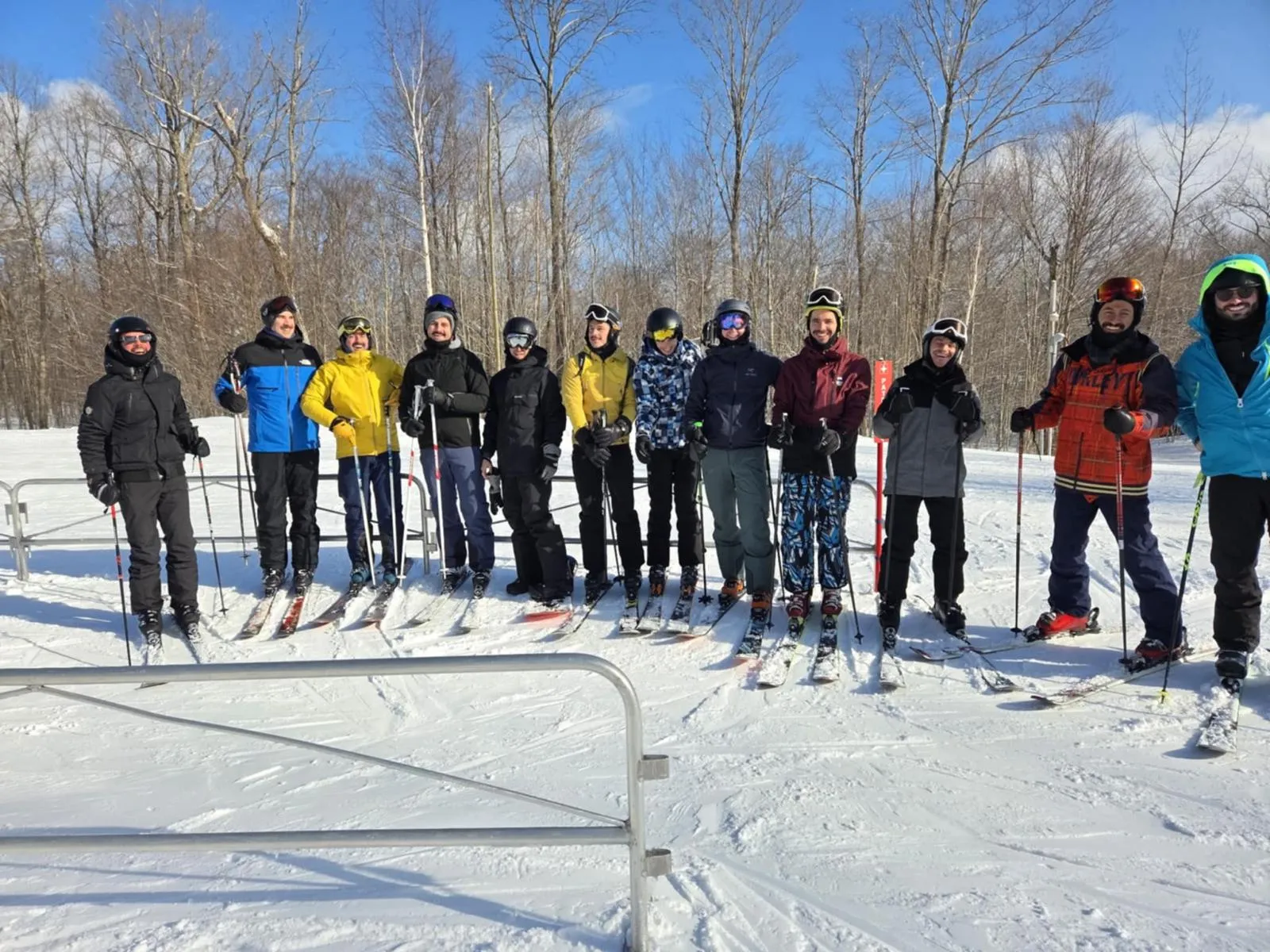 Skiers on a local hill