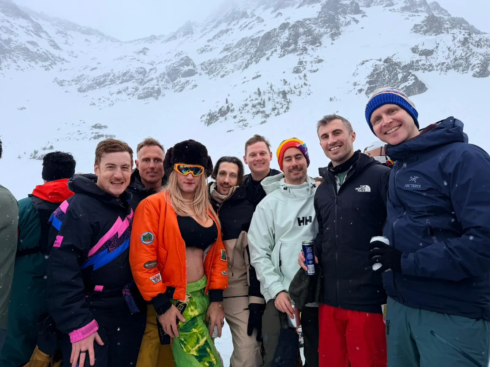 Club members skiing at Whistler Pride